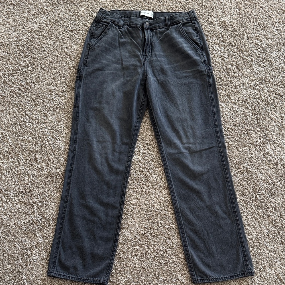Abercrombie Kids Faded Black Baggy Jeans